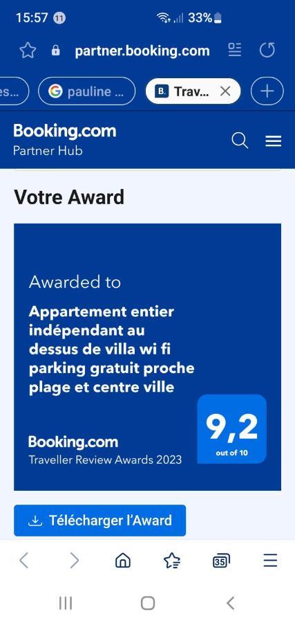 Entier Au Dessus De Villa, Climatisation Reversible Poele A Bois Tres Chaleureux , Wi Fi Parking Privee Gratuit Situation 500 M, Et Centre *